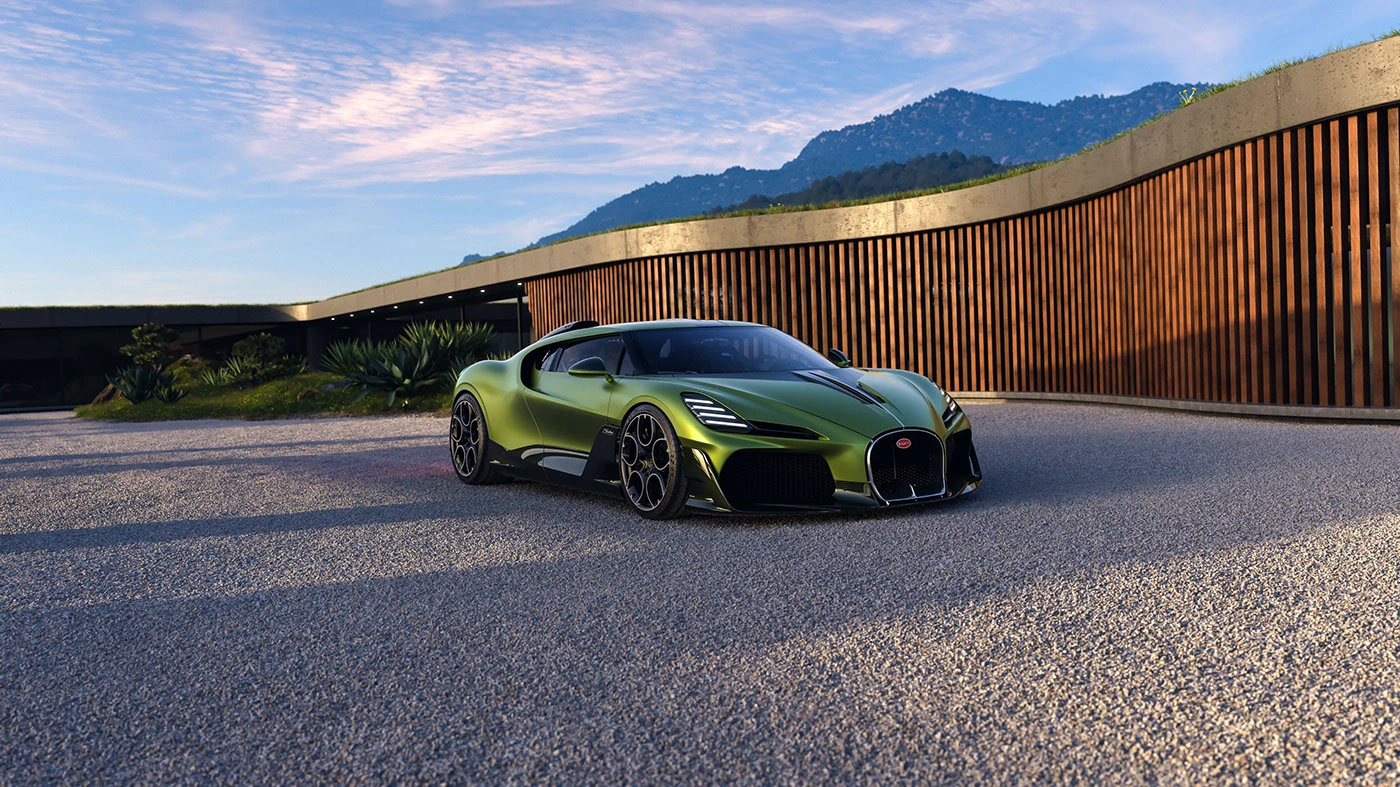 bugatti Chiron brouillard Render c4d corona architecture visualization cgı