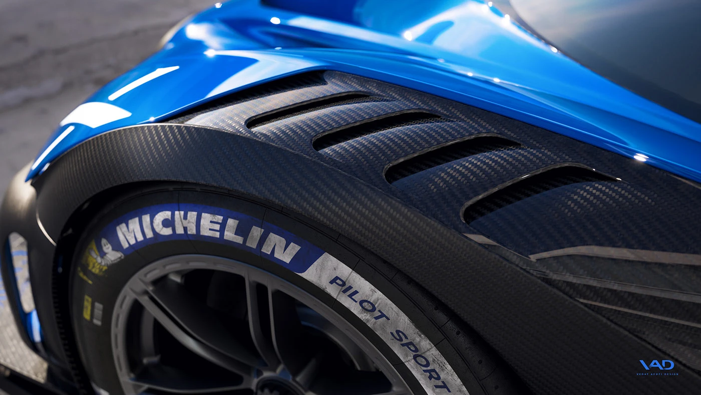 bugatti bolide CGI V-ray racetrack fullcgi rendering c4d