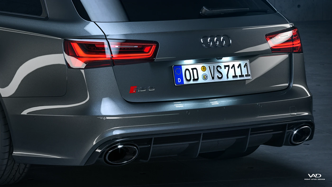 Audi rs rs6 quattro Render vray V-ray Vrayforc4d rendering carpaint closeup