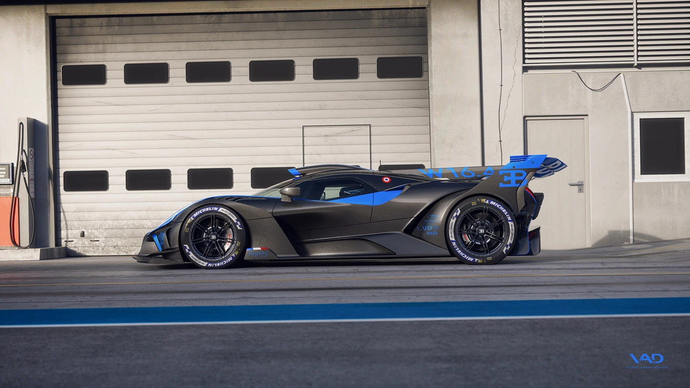 bugatti bolide CGI V-ray racetrack fullcgi rendering c4d