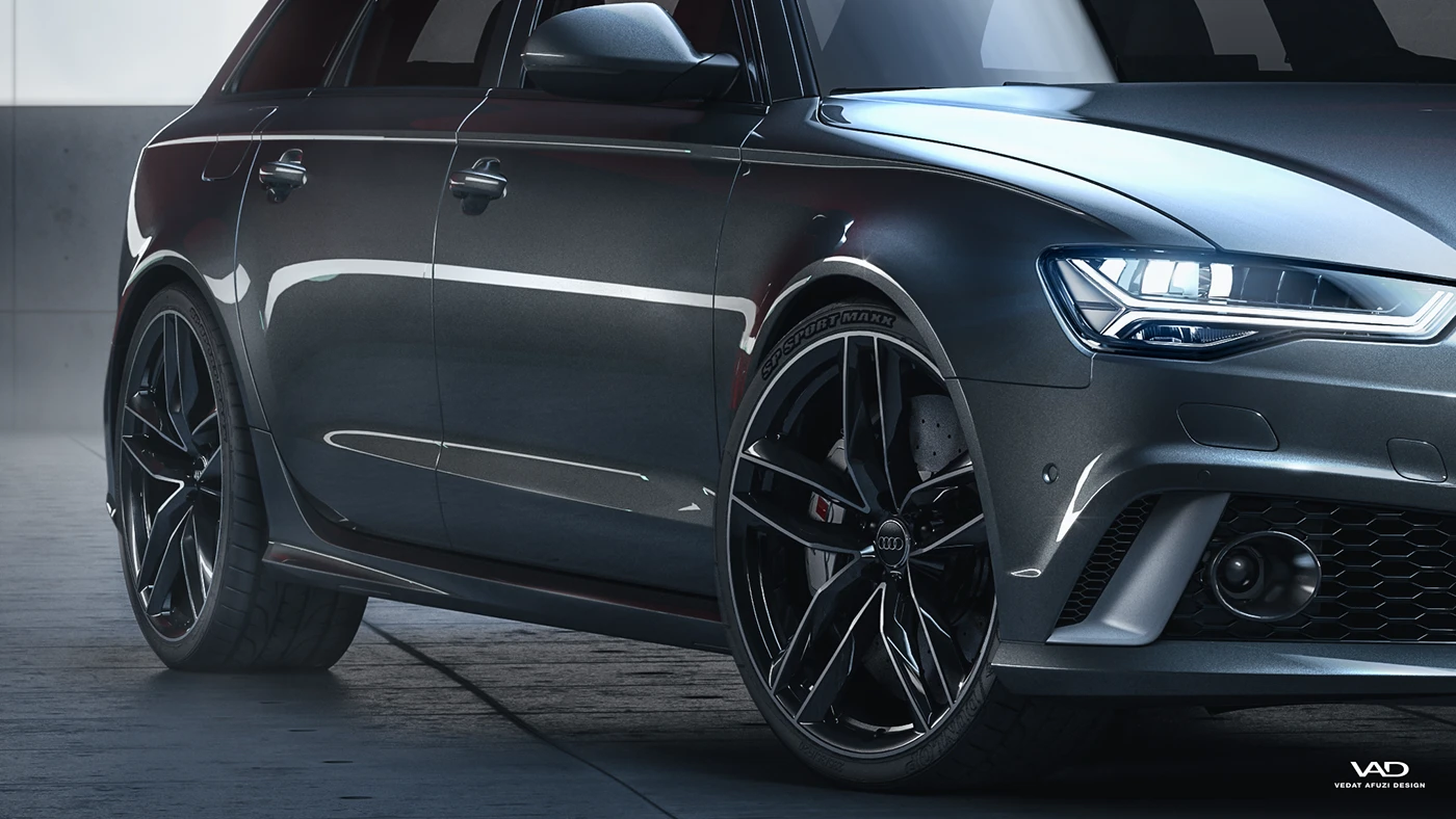 Audi rs rs6 quattro Render vray V-ray Vrayforc4d rendering carpaint closeup