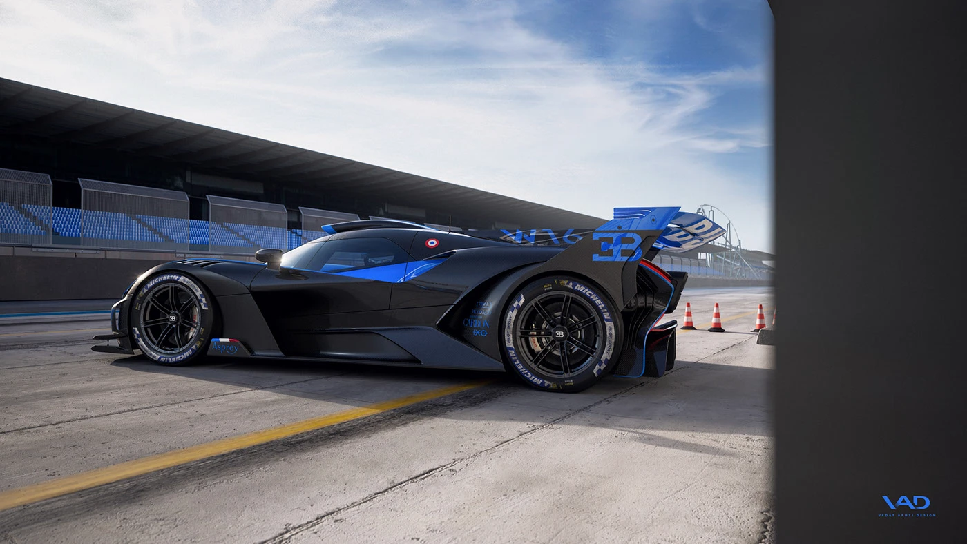 bugatti bolide CGI V-ray racetrack fullcgi rendering c4d