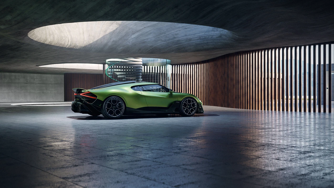 bugatti Chiron brouillard Render c4d corona architecture visualization cgı