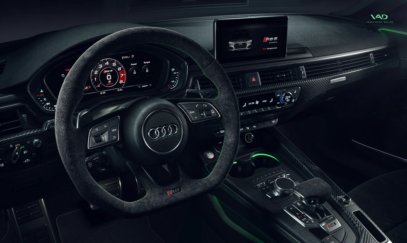 corona CGI cinema 4d automotive   Audi c4d rendering Realism leather lighting