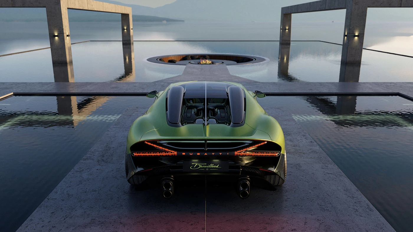 bugatti Chiron brouillard Render c4d corona architecture visualization cgı