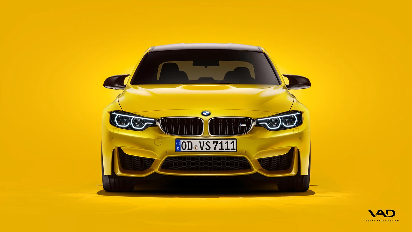BMW CGI corona studio yellow