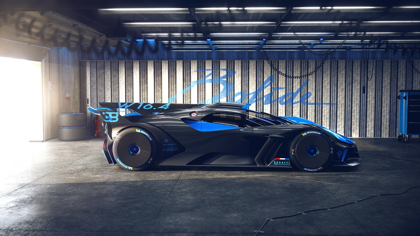 bolide bugatti c4d coronarenderer fullcgi pitlane racetrack killershots