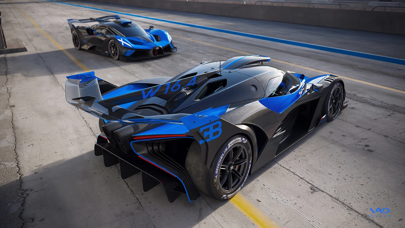 bugatti bolide CGI V-ray racetrack fullcgi rendering c4d