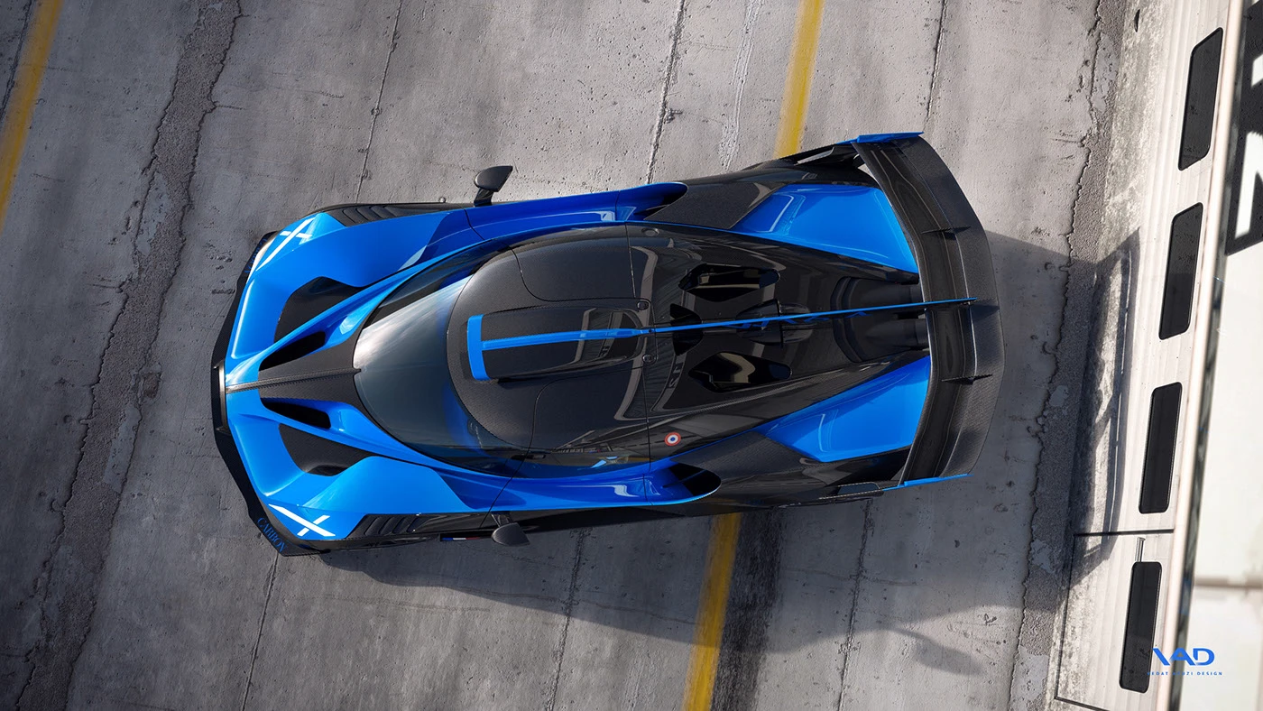 bugatti bolide CGI V-ray racetrack fullcgi rendering c4d