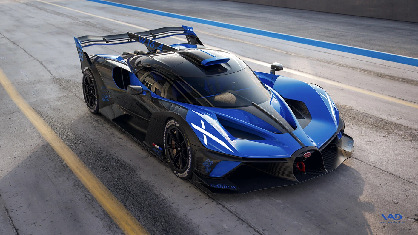 bugatti bolide CGI V-ray racetrack fullcgi rendering c4d