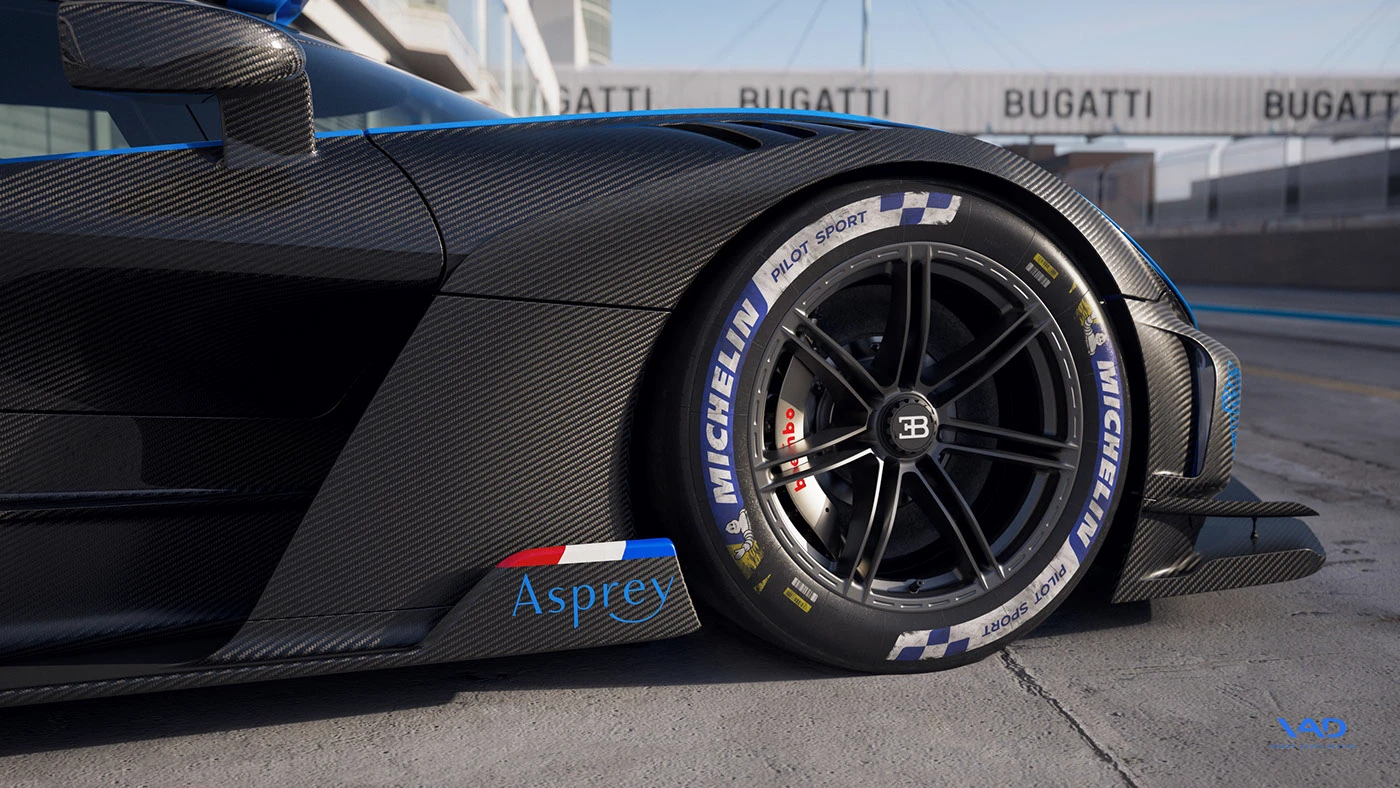 bugatti bolide CGI V-ray racetrack fullcgi rendering c4d