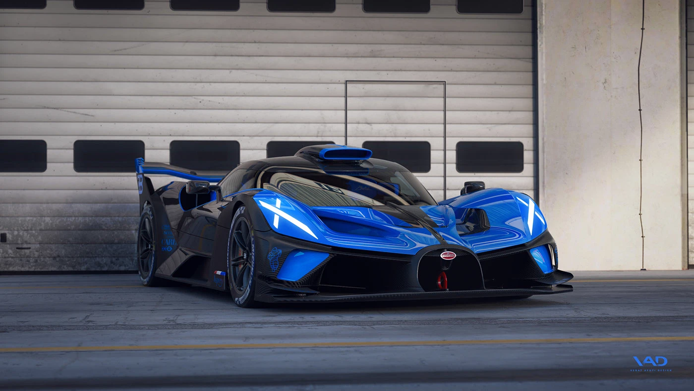 bugatti bolide CGI V-ray racetrack fullcgi rendering c4d