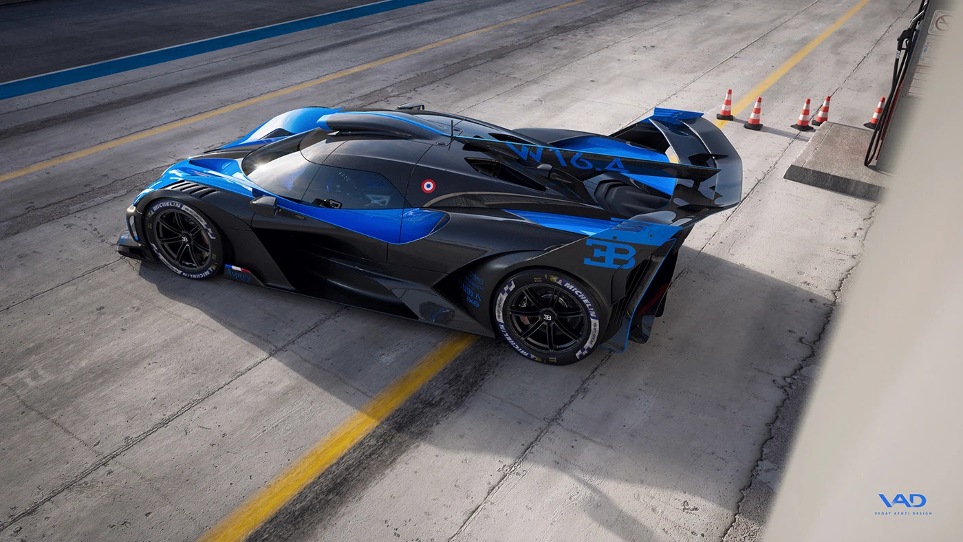 bugatti bolide CGI V-ray racetrack fullcgi rendering c4d