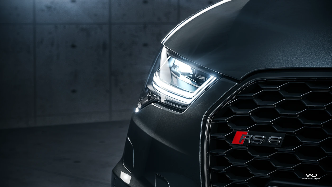 Audi rs rs6 quattro Render vray V-ray Vrayforc4d rendering carpaint closeup