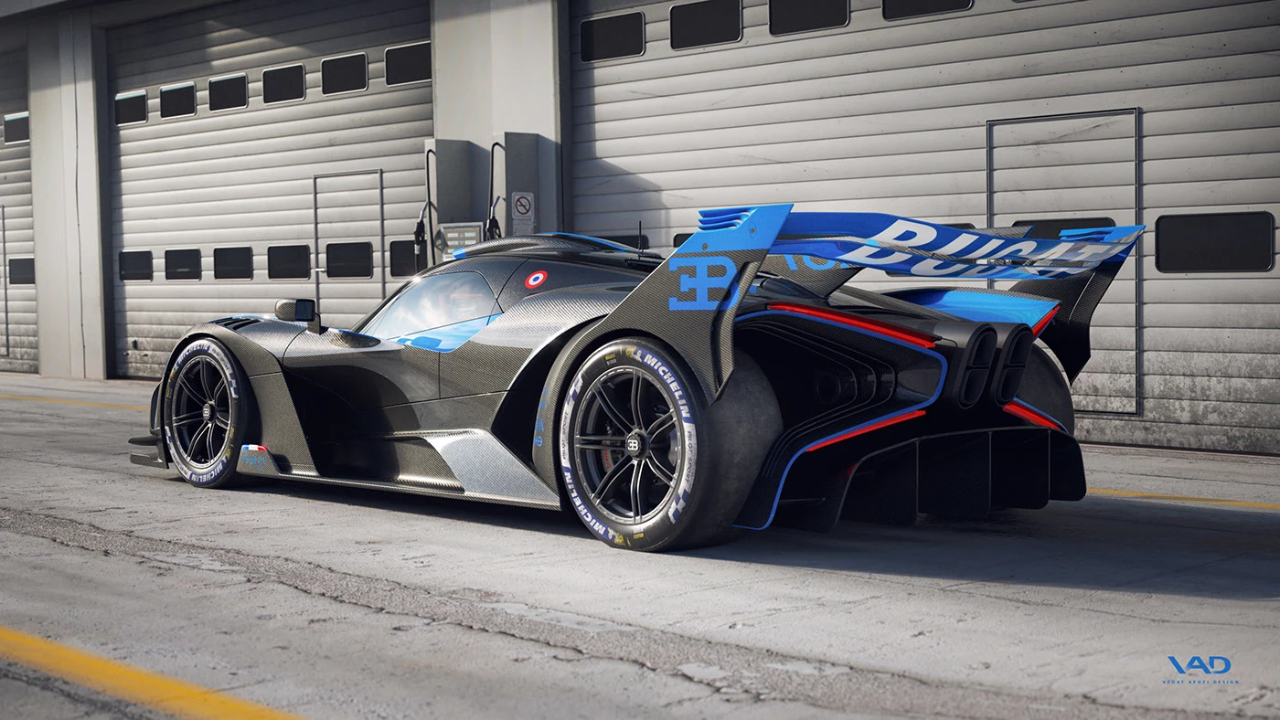 bugatti bolide CGI V-ray racetrack fullcgi rendering c4d
