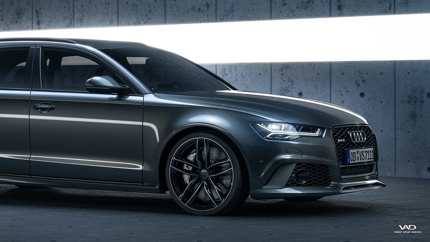 Audi rs rs6 quattro Render vray V-ray Vrayforc4d rendering carpaint closeup