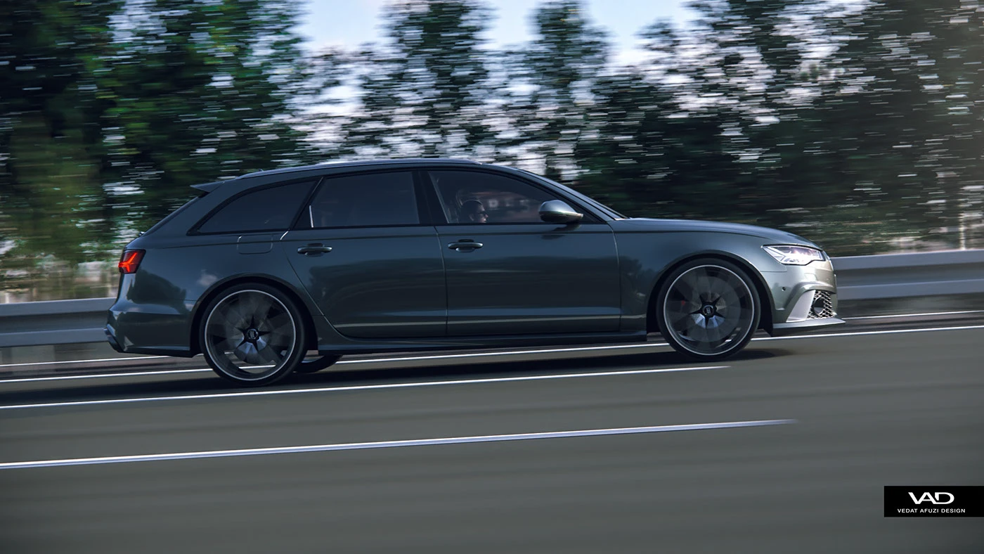 Audi rs rs6 race AUTOBAHN freeway fast rendering octane Octane Render compositing automotive fotorealistic quattro